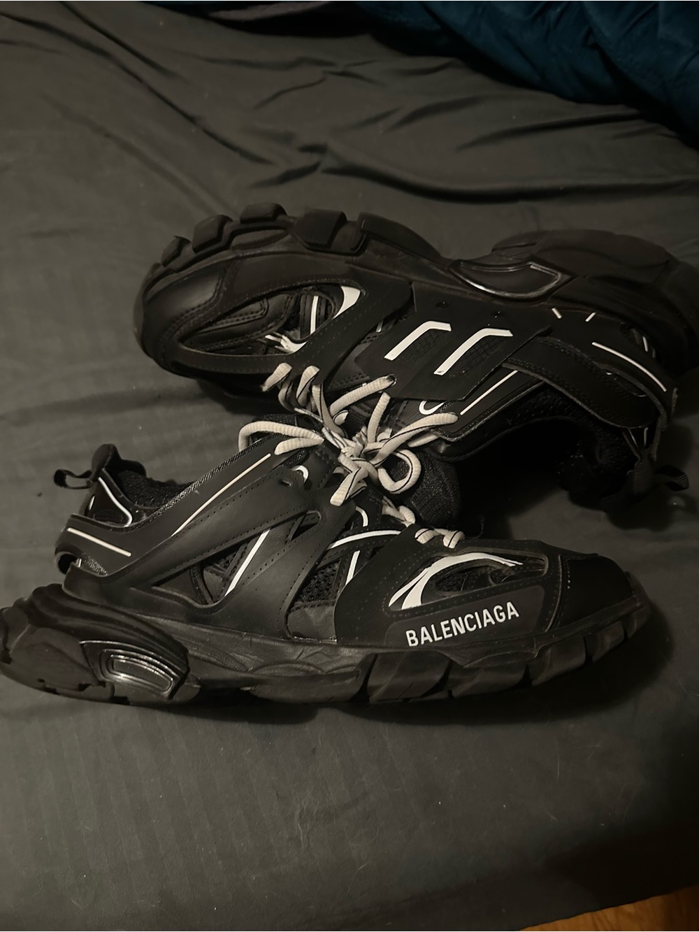 Balenciaga Black and White Men's Track Sneakers
